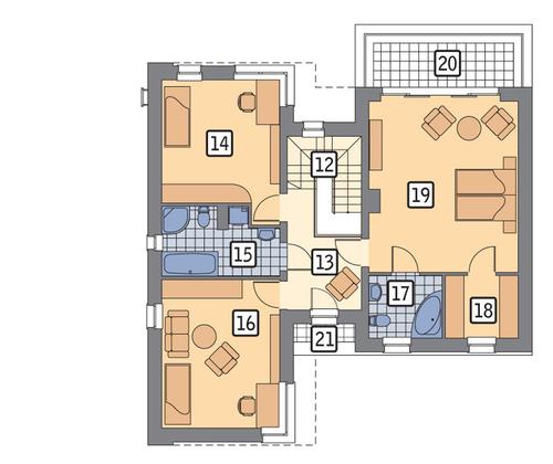 Rzut piętra lustro POW. 94,9 m²