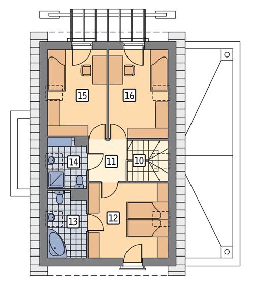 Rzut poddasza POW. 63,9 m²