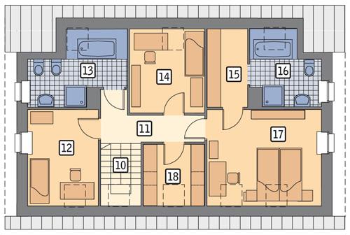 Rzut poddasza POW. 85,9 m²