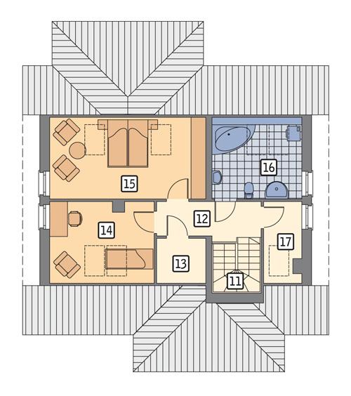 Rzut poddasza POW. 65,9 m²