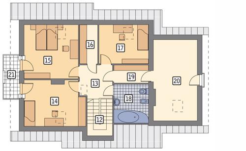 Rzut poddasza POW. 104,9 m²