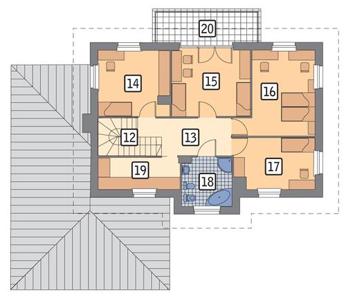 Rzut piętra POW. 83,5 m²