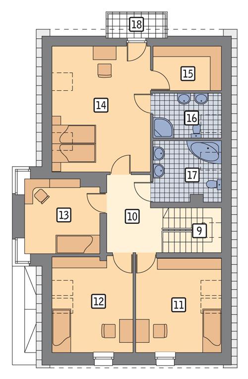 Rzut poddasza POW. 101,2 m²