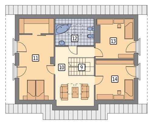 Rzut poddasza POW. 85,2 m²