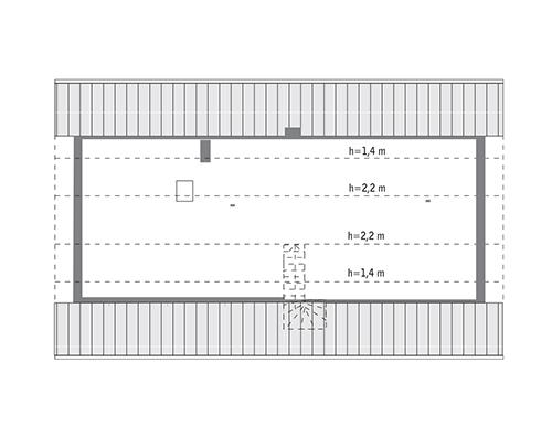 Rzut poddasza: do indywidualnej adaptacji (60,2 m2 powierzchni użytkowej)