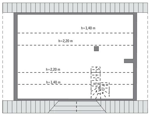 Rzut poddasza lustro: do indywidualnej adaptacji (46,8 m2 powierzchni użytkowej)