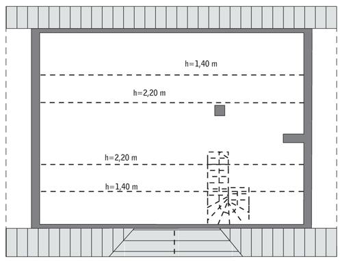 Rzut poddasza lustro: do indywidualnej adaptacji (46,8 m2 powierzchni użytkowej)
