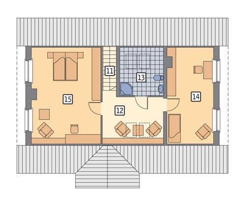 Rzut poddasza POW. 77,5 m²