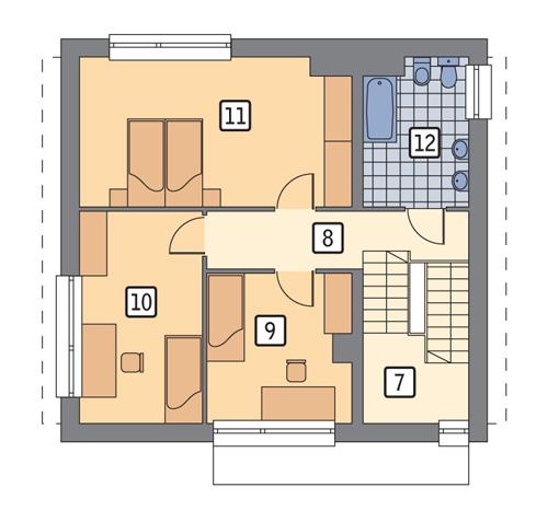 Rzut piętra POW. 64,7 m²