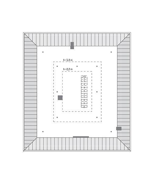 Rzut poddasza: do indywidualnej adaptacji (36,7 m2 powierzchni użytkowej)
