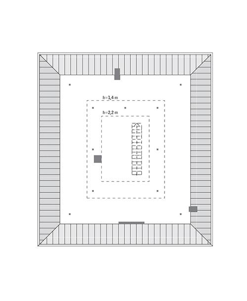 Rzut poddasza: do indywidualnej adaptacji (36,7 m2 powierzchni użytkowej)