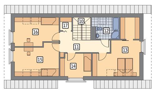 Rzut poddasza POW. 80,8 m²