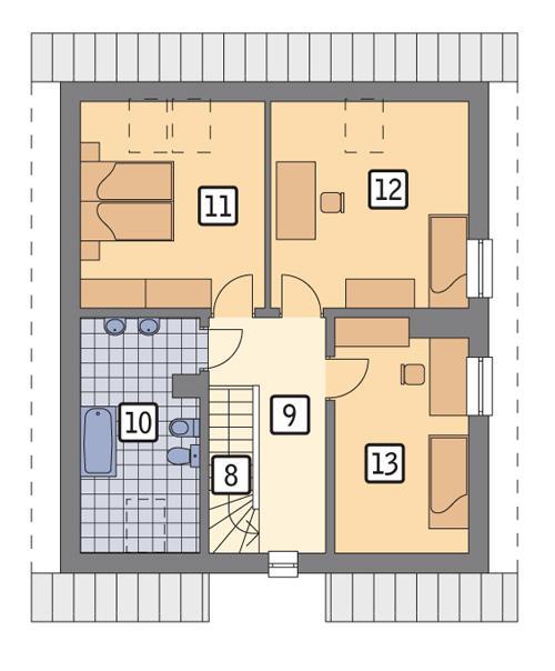 Rzut poddasza POW. 68,6 m²