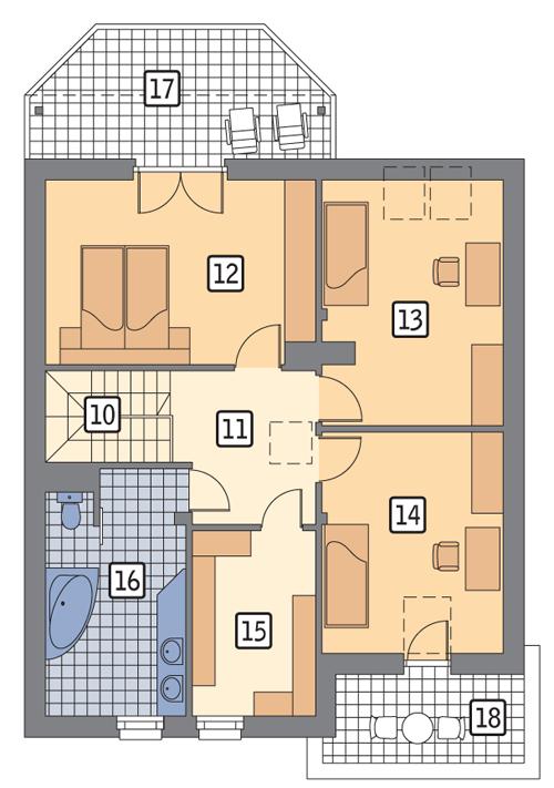 Rzut poddasza POW. 97,5 m²