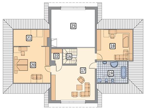 Rzut poddasza POW. 123,0 m²