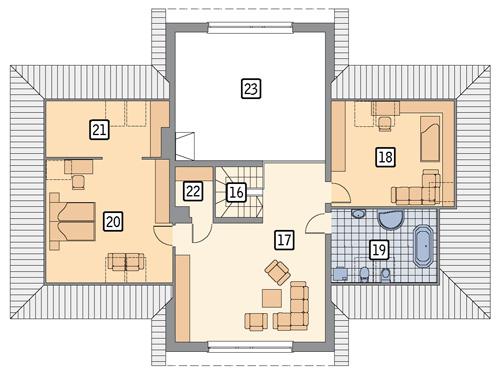 Rzut poddasza POW. 123,0 m²