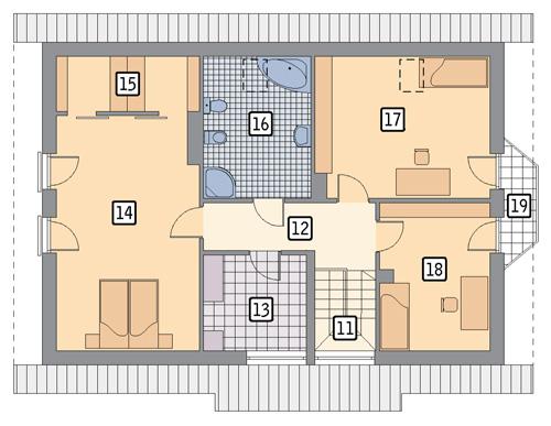 Rzut poddasza POW. 96,0 m²