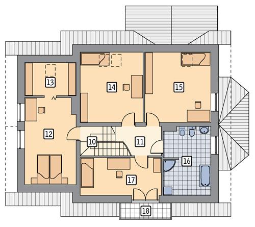 Rzut poddasza POW. 107,5 m²