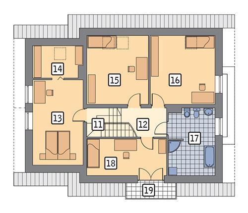 Rzut poddasza POW. 108,3 m²