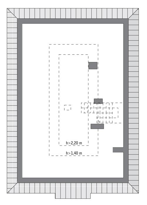 Rzut poddasza: do indywidualnej adaptacji (29,5 m2 powierzchni użytkowej)