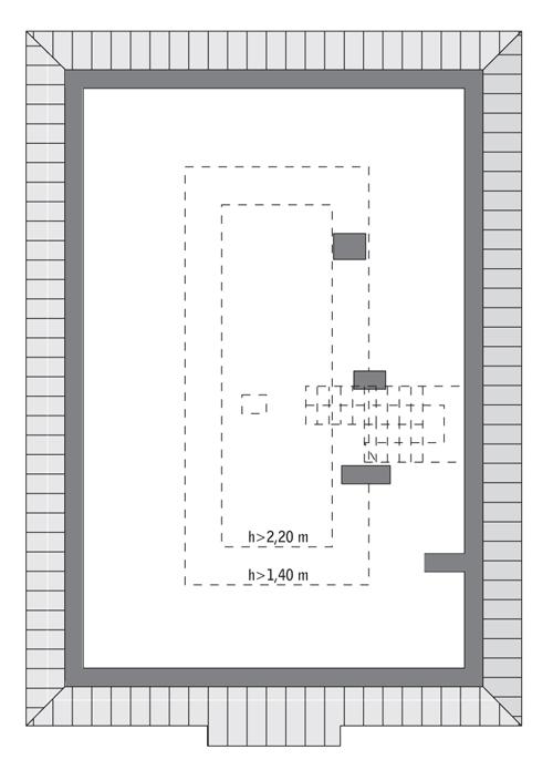 Rzut poddasza: do indywidualnej adaptacji (29,5 m2 powierzchni użytkowej)