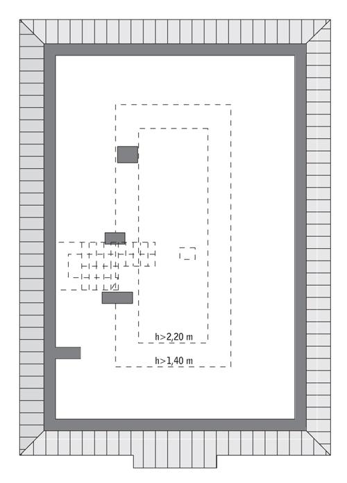Rzut poddasza lustro: do indywidualnej adaptacji (29,5 m2 powierzchni użytkowej)