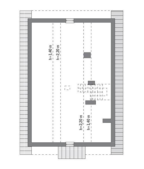 Rzut poddasza: Do indywidualnej adaptacji (47,5 m2 powierzchni użytkowej)