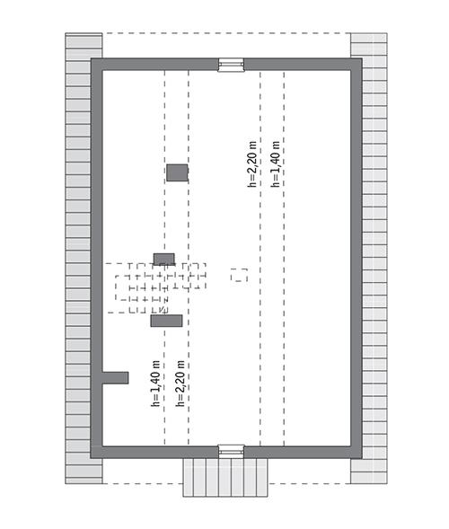 Rzut poddasza lustro: Do indywidualnej adaptacji (47,5 m2 powierzchni użytkowej)
