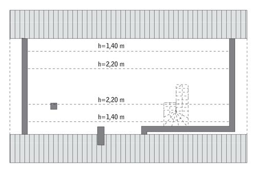 Rzut poddasza: do indywidualnej adaptacji (44,6 m2 powierzchni użytkowej)