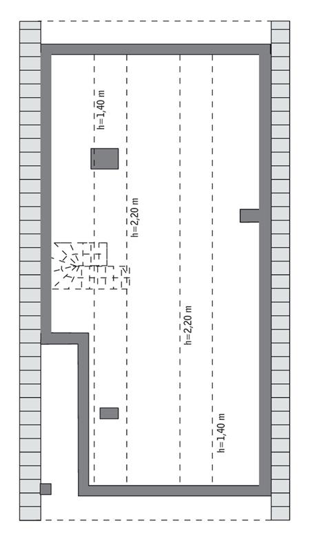 Rzut poddasza: do indywidualnej adaptacji (44,1 m2 powierzchni użytkowej)