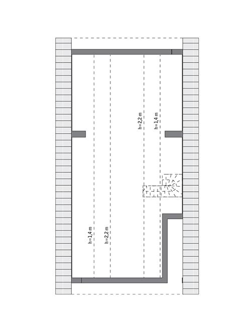 Rzut poddasza: do indywidualnej adaptacji (55,3 m2 powierzchni użytkowej)