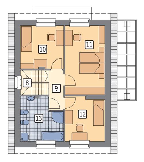 Rzut poddasza POW. 55,8 m²