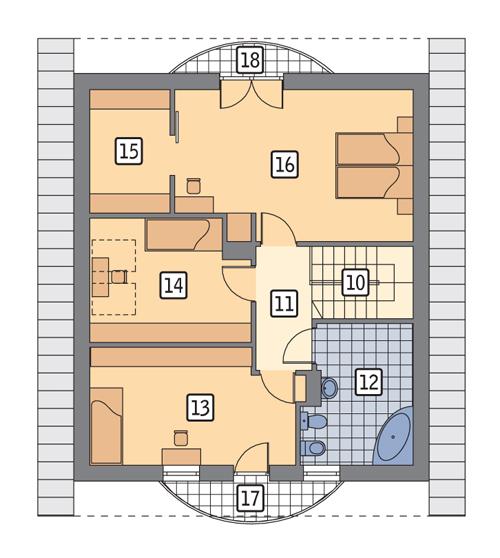 Rzut poddasza POW. 73,5 m²