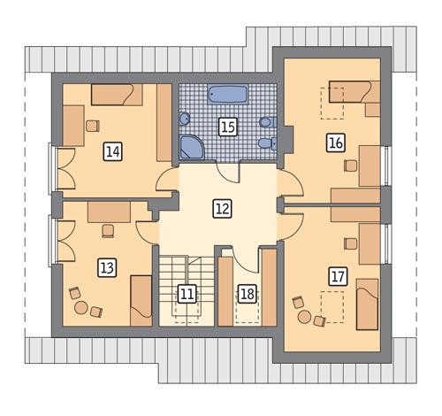 Rzut poddasza POW. 93,8 m²