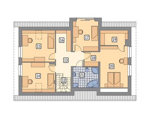 Rzut poddasza POW. 106,7 m²