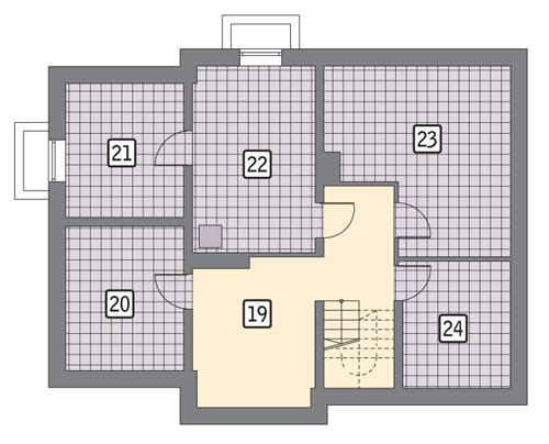 Rzut piwnicy POW. 105,1 m²