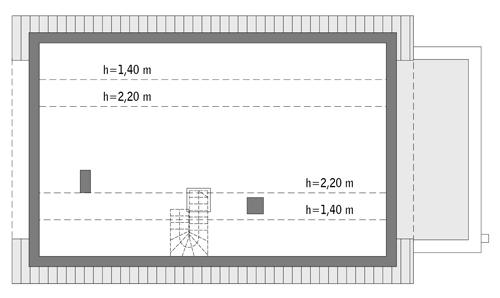 Rzut poddasza: do indywidualnej adaptacji (69,3 m2 powierzchni użytkowej)