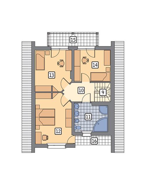 Rzut poddasza POW. 74,6 m²