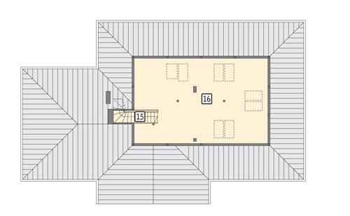 Rzut poddasza POW. 78,2 m²