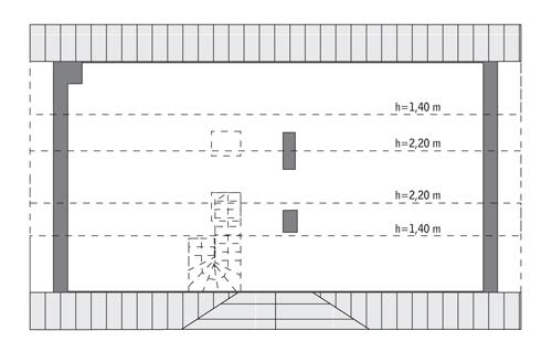 Rzut poddasza lustro: do indywidualnej adaptacji (34,3 m2 powierzchni użytkowej)