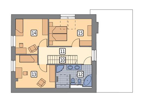 Rzut poddasza POW. 61,3 m²