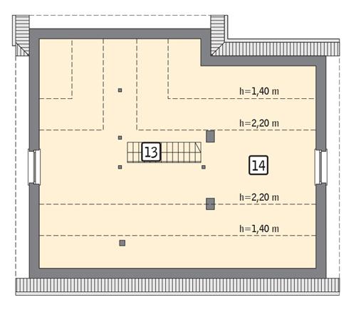 Rzut poddasza POW. 117,3 m²