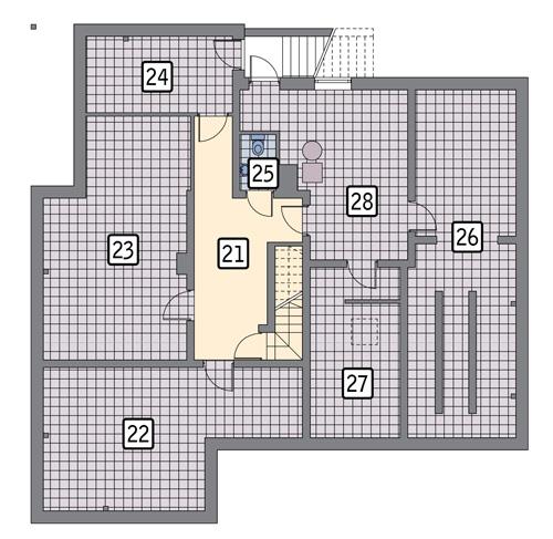 Rzut piwnicy POW. 174,0 m²