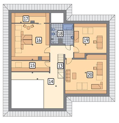 Rzut poddasza POW. 170,5 m²