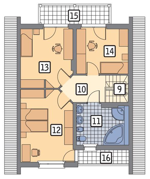 Rzut poddasza POW. 77,5 m²