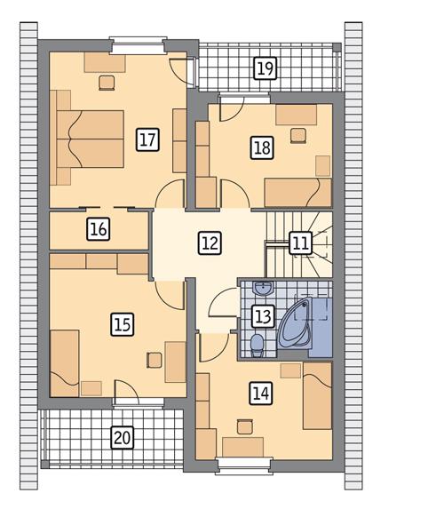 Rzut poddasza POW. 88,1 m²