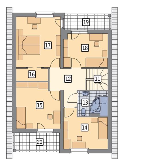 Rzut poddasza POW. 88,1 m²