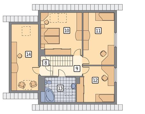 Rzut poddasza POW. 82,8 m²