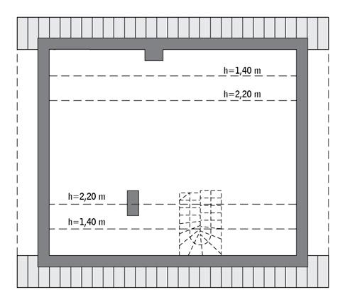 Rzut poddasza: Do indywidualnej adaptacji (45,5 m2 powierzchni użytkowej)