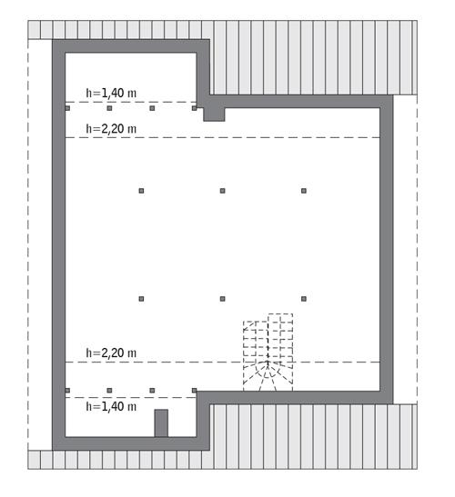 Rzut poddasza: Do indywidualnej adaptacji (83,1 m2 powierzchni użytkowej)